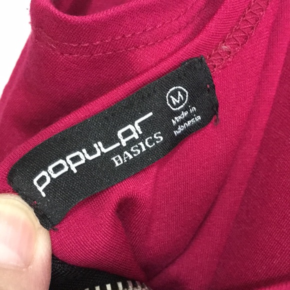 POPULAR BASICS FUCHSIA BODY CON EXPOSED ZIPPER DRESS SIZE M - Picture 5 of 5